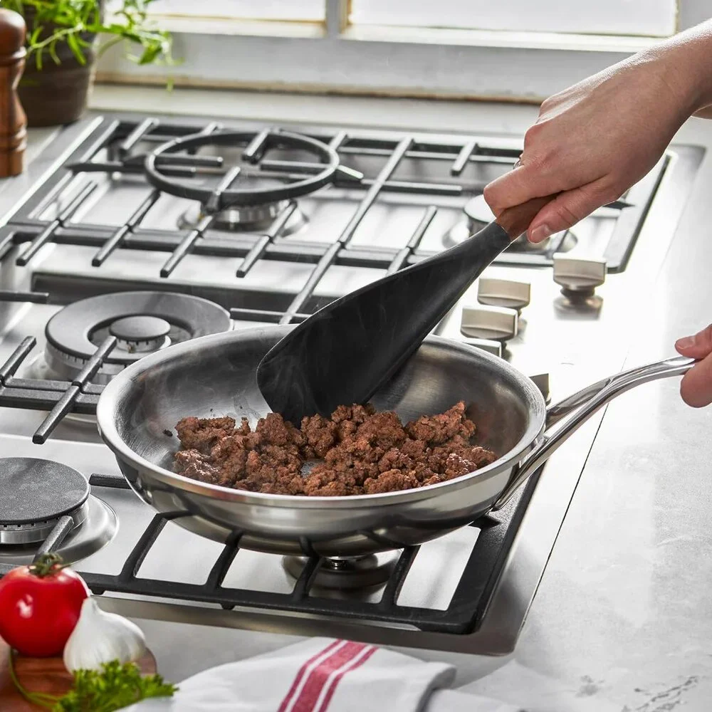 STAUB Multifunction Spatula Spoon Great for Both Durable  Acacia Wood Handles